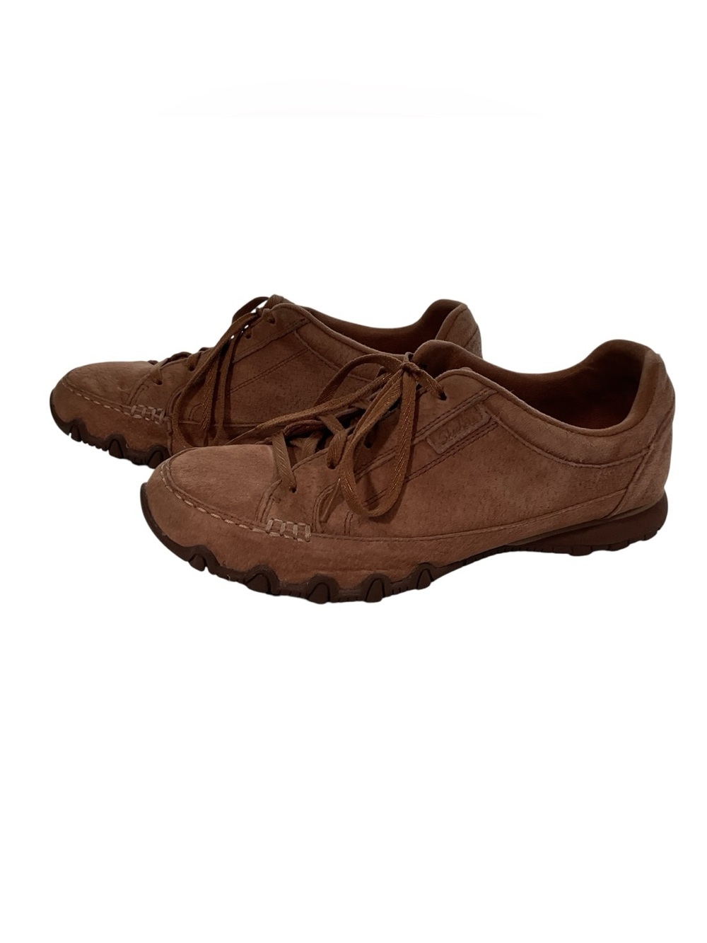 Skechers Relaxed Fit Bikers Curbed Women’s Suede Brown Lace Up Shoes.  Size 8